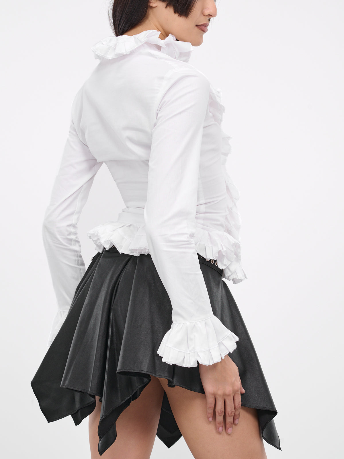 Poplin Ruffle Blouse (TP004U-CT001-WHITE)