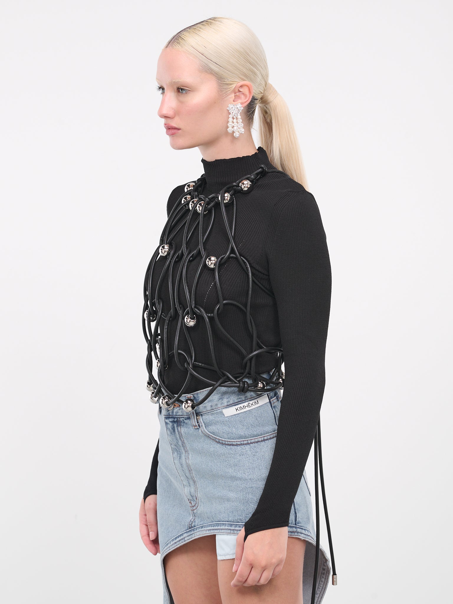 Beaded Cord Top (TP012-BK-BLACK)