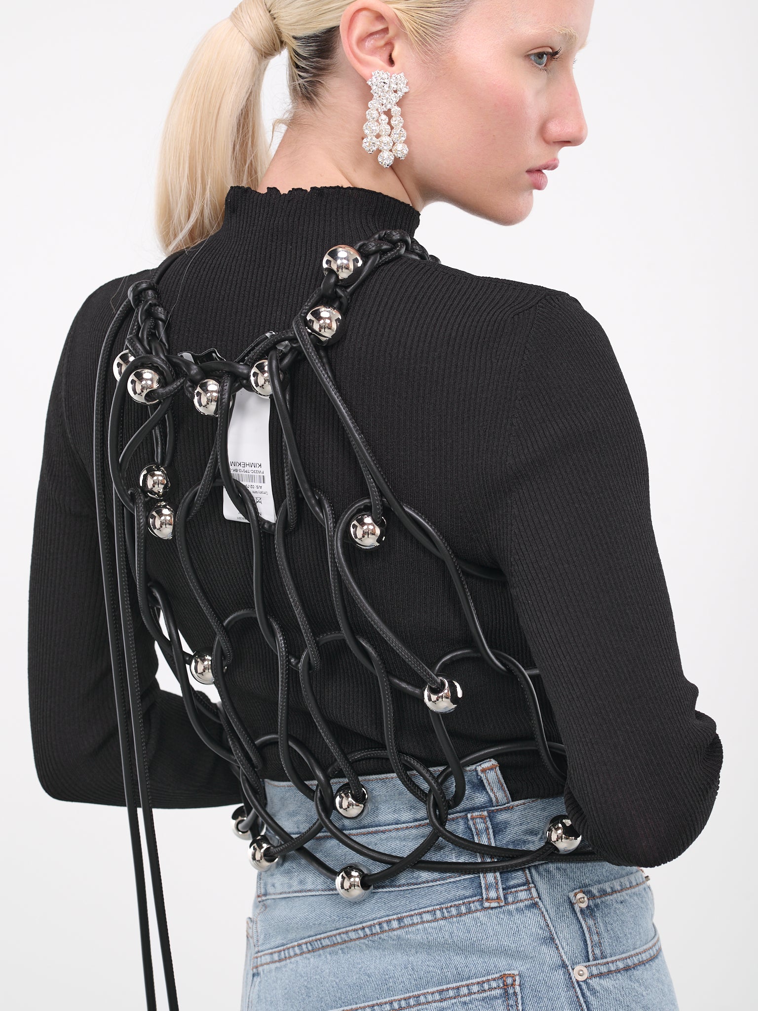 Beaded Cord Top (TP012-BK-BLACK)