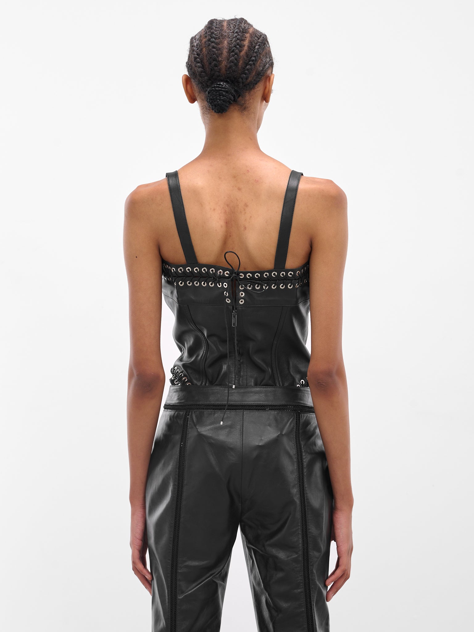 Black Lamb Leather Cher Bodysuit (TP045-W-LEA-BLACK)