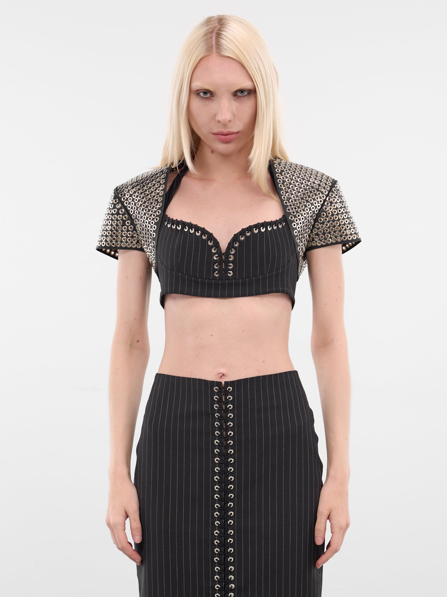 Black Lamb Leather Bolero Jacket (TP046-M-LEATHER-BLACK)