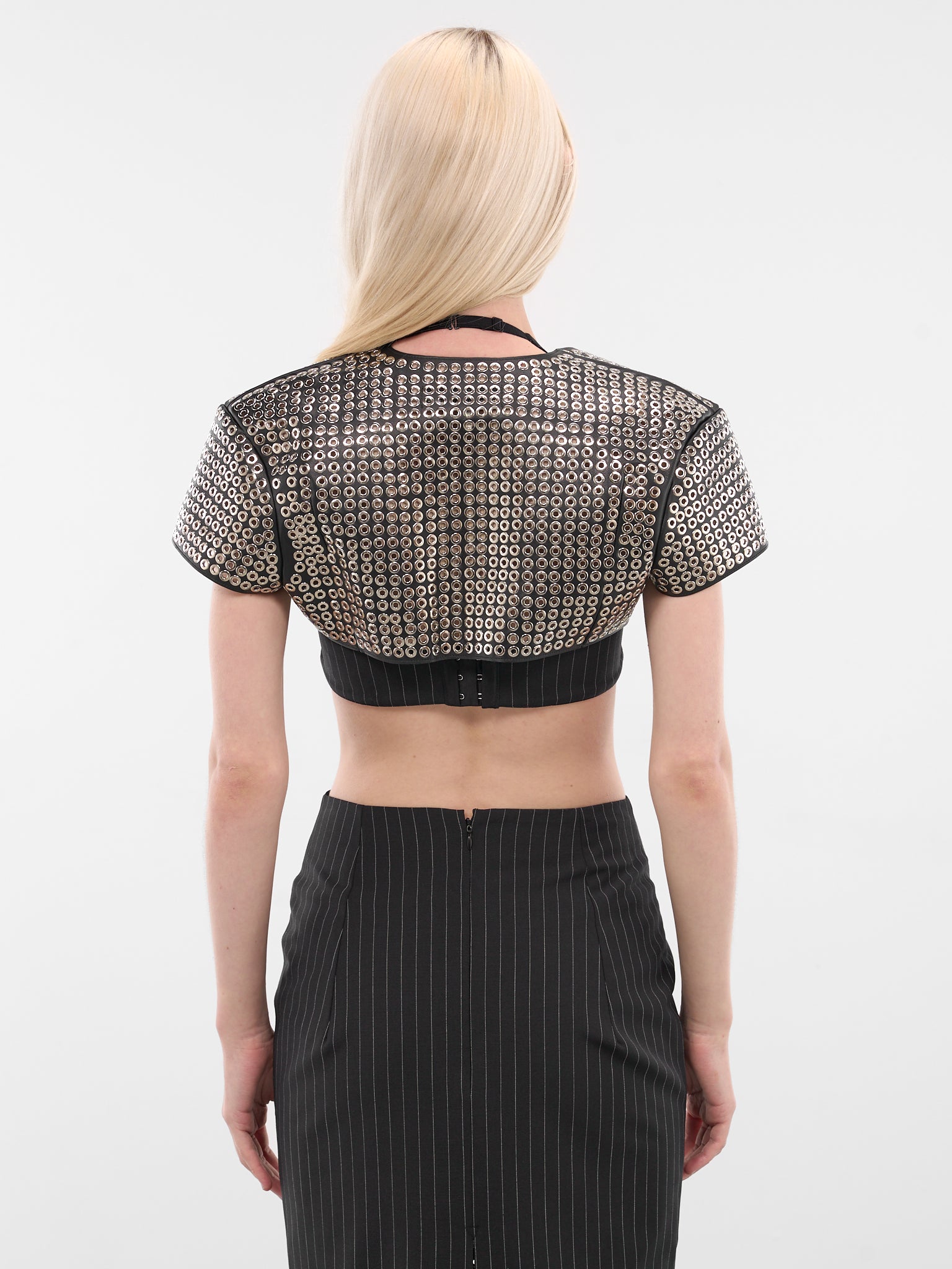 Black Lamb Leather Bolero Jacket (TP046-M-LEATHER-BLACK)