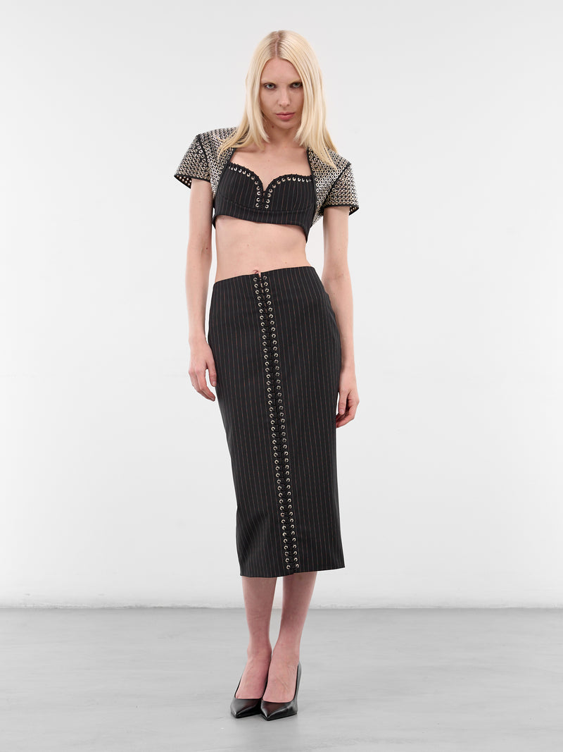 Black Lamb Leather Bolero Jacket (TP046-M-LEATHER-BLACK)