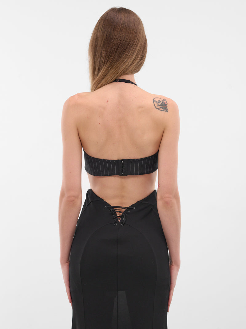 Robin Black Wool Pinstripe Bra (TP049-W-WV0004-BLACK)