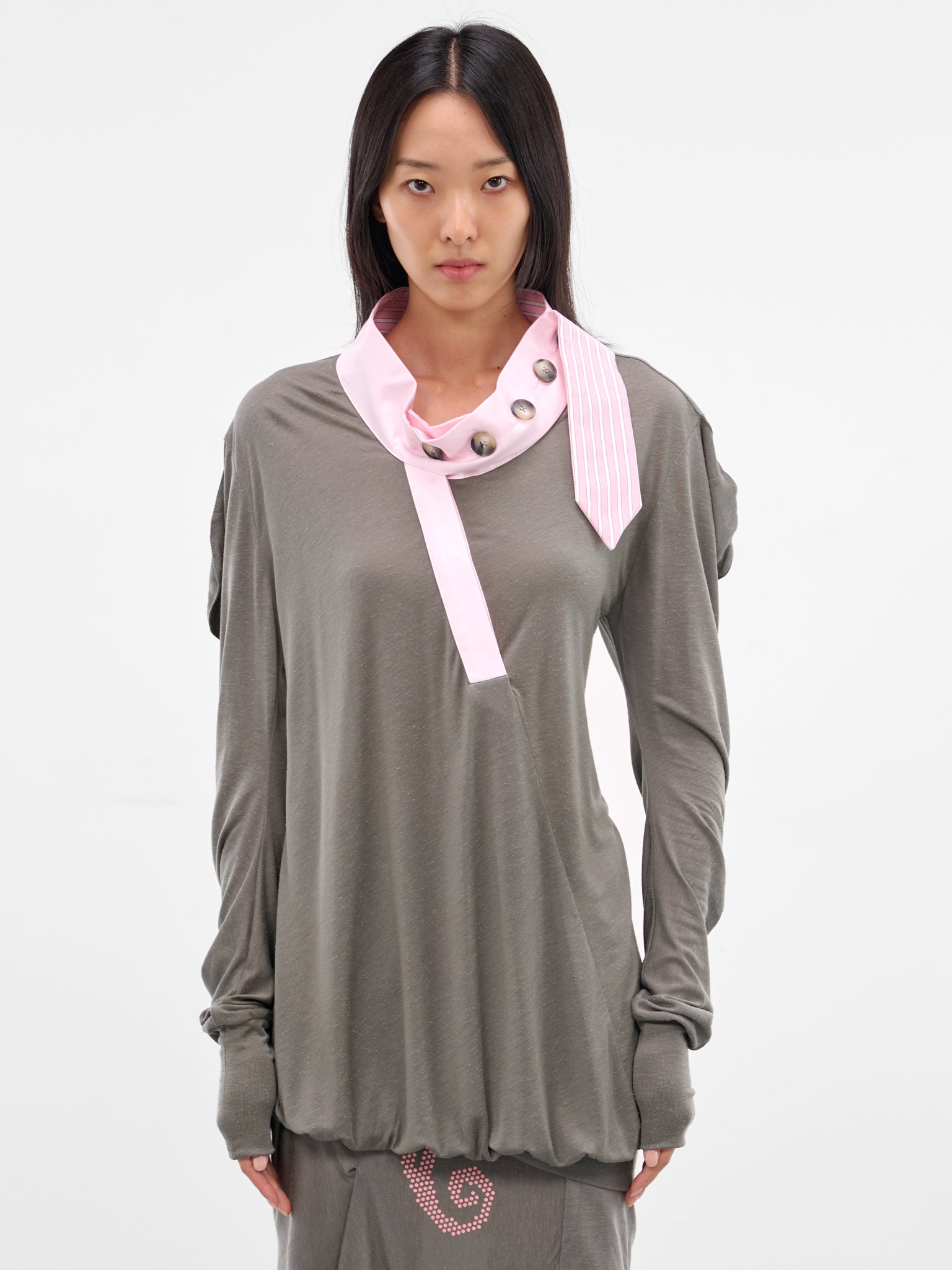 Howe Deconstructed Jersey Draping Top (TP06-81-GARGOYLE-GREY)