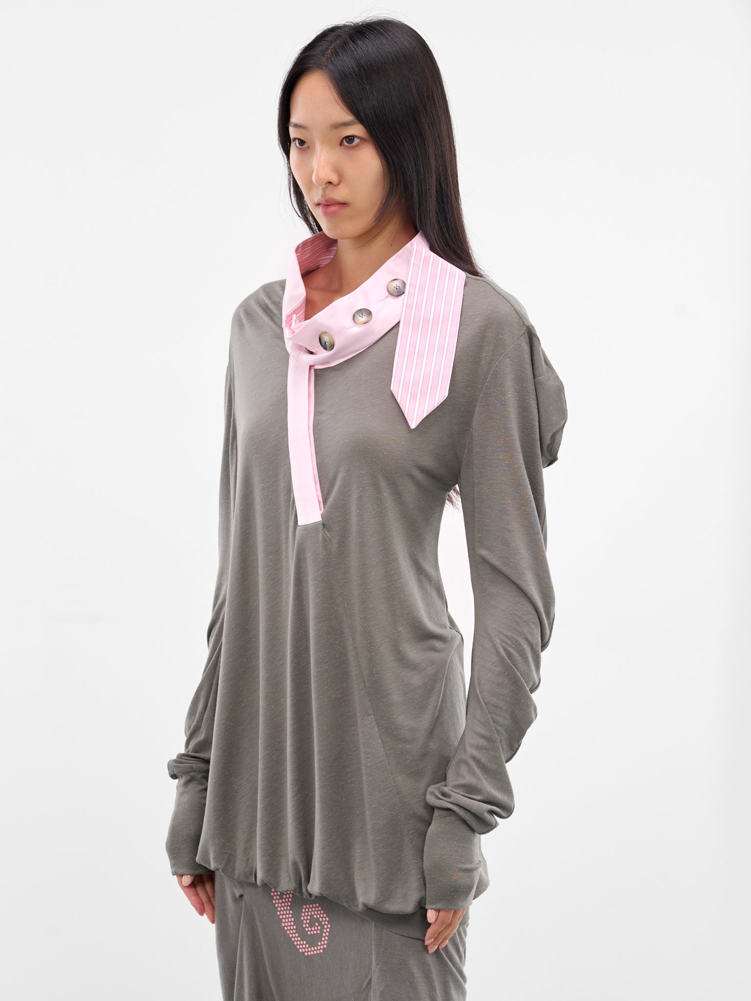 Howe Deconstructed Jersey Draping Top (TP06-81-GARGOYLE-GREY)