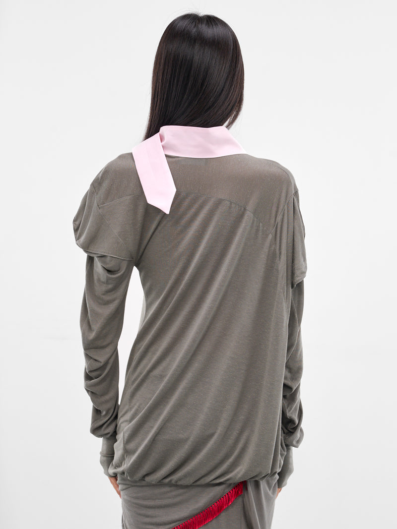 Howe Deconstructed Jersey Draping Top (TP06-81-GARGOYLE-GREY)