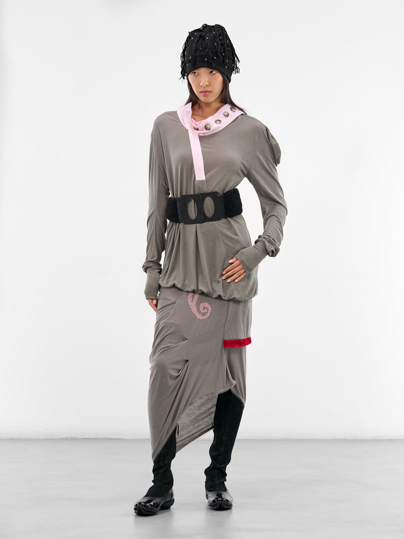 Howe Deconstructed Jersey Draping Top (TP06-81-GARGOYLE-GREY)