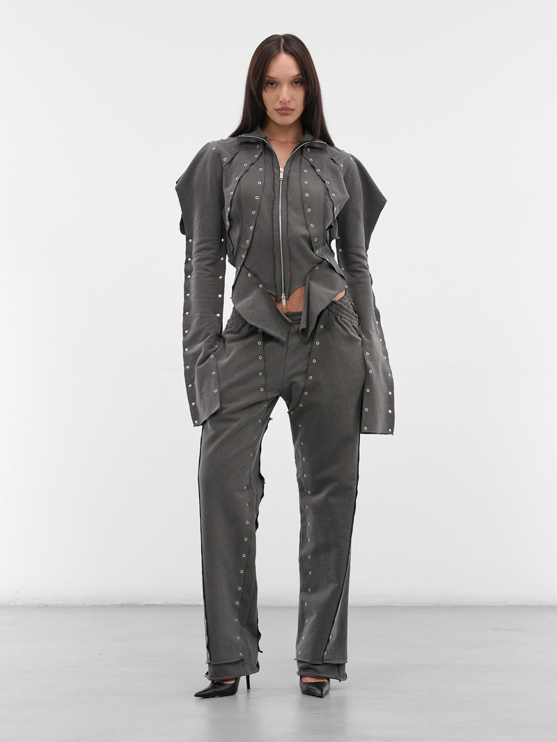 Gray Eyelet Sweat Jacket (TP12-J04-985-BLACK)