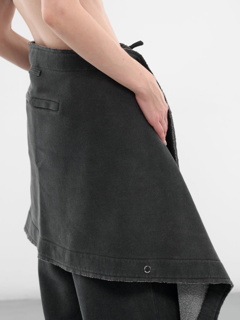 Gray Deconstructed Fleece Sweatpants (TR025-J020-00-BLACK)