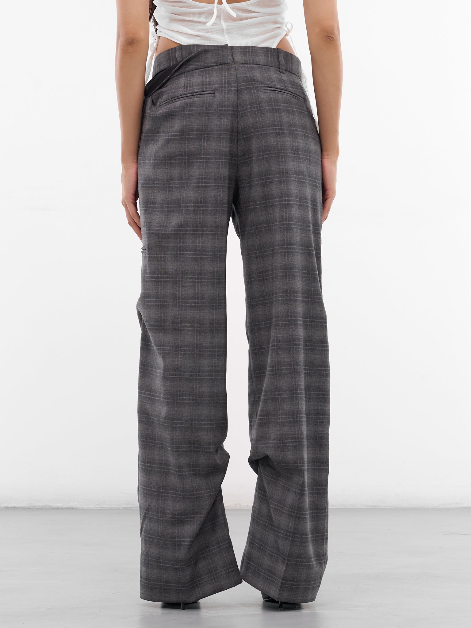 Gray Check Fragment Tailoring Trousers (TR06-W19-P93-CHARCOAL-CHECK)