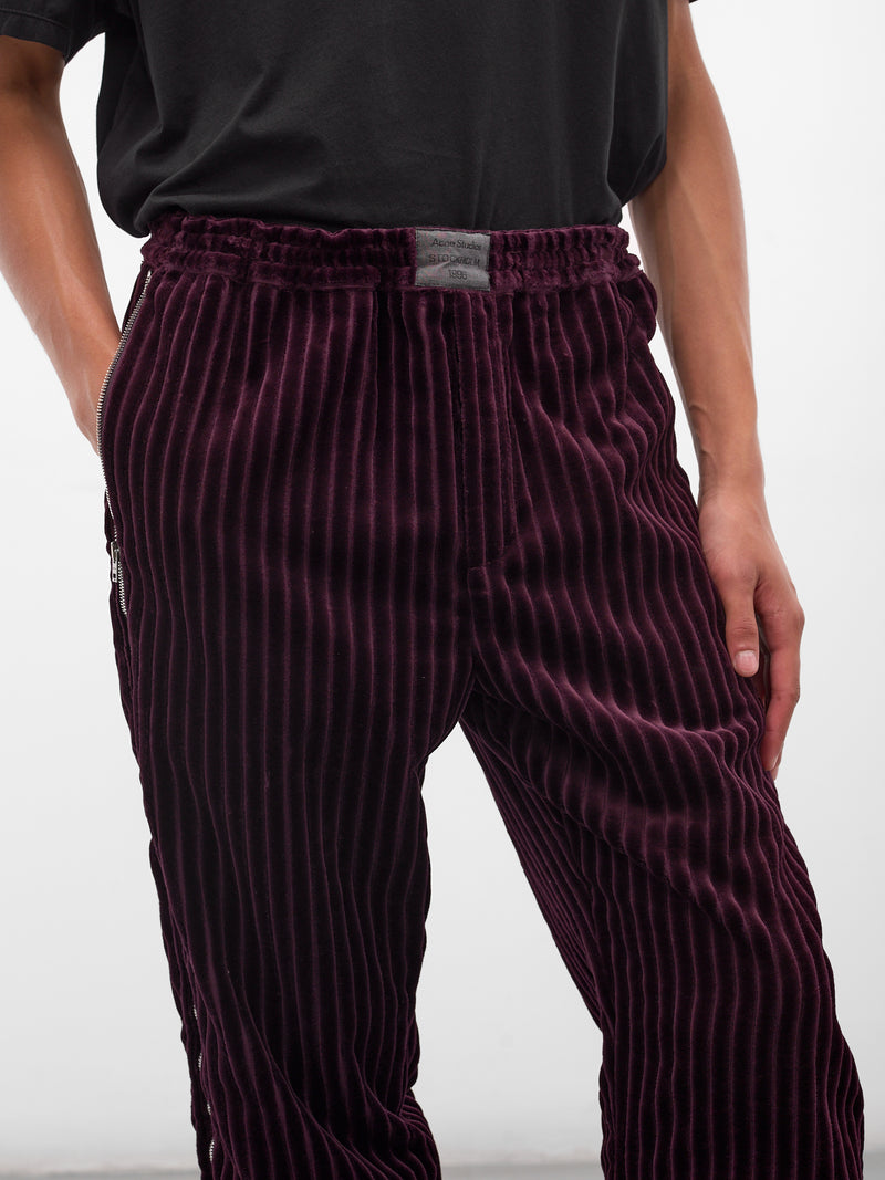 Burgundy Elastic Corduory Trousers (TROU001125-BURGUNDY)