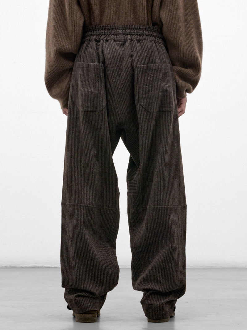 Brown Striped Yak Wide Trousers (TROUSERS#94-BROWN-STRIPED)