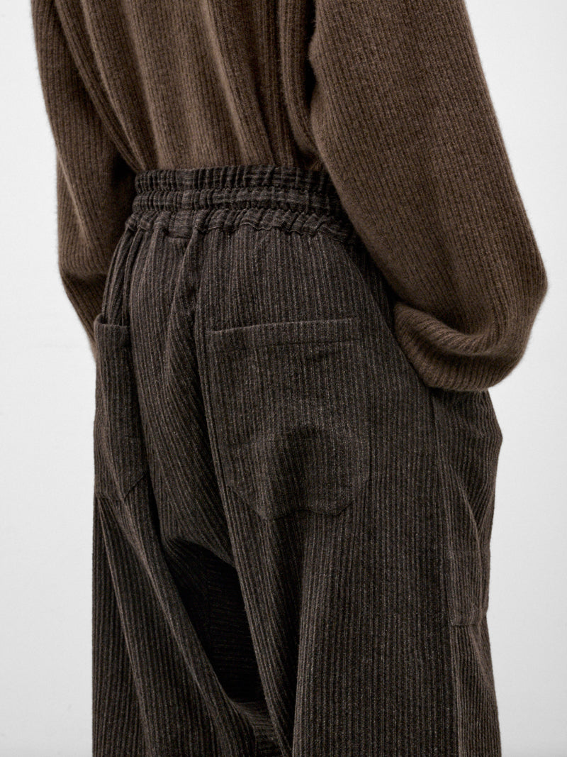 Brown Striped Yak Wide Trousers (TROUSERS#94-BROWN-STRIPED)