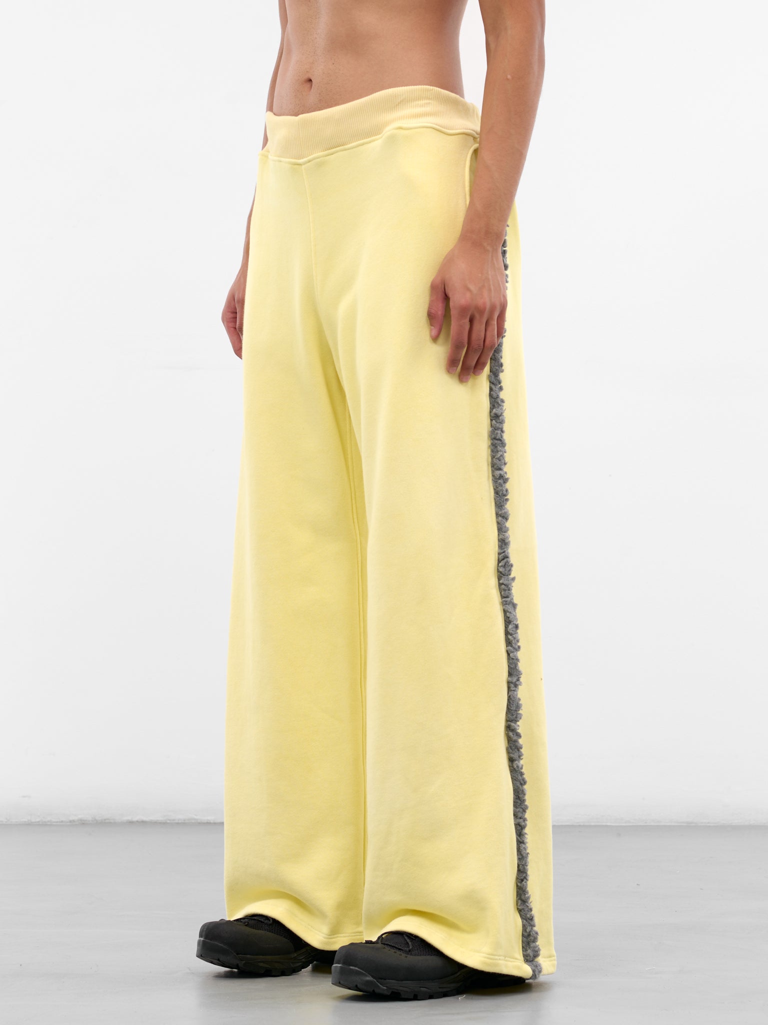 Yellow Wide Fleece Trim Trousers (TRS-JRSYFLC-YELLOW)