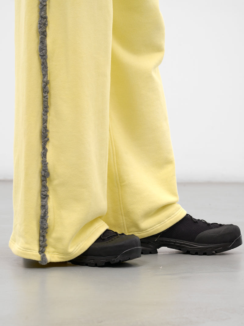Yellow Wide Fleece Trim Trousers (TRS-JRSYFLC-YELLOW)