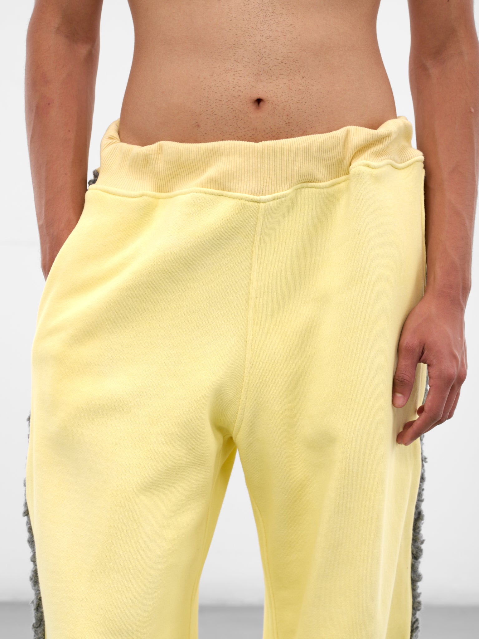 Yellow Wide Fleece Trim Trousers (TRS-JRSYFLC-YELLOW)