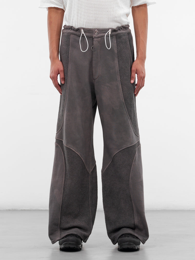 Brown Paneled Jersey Wide Trousers (TRS-PANJRS-BROWN)