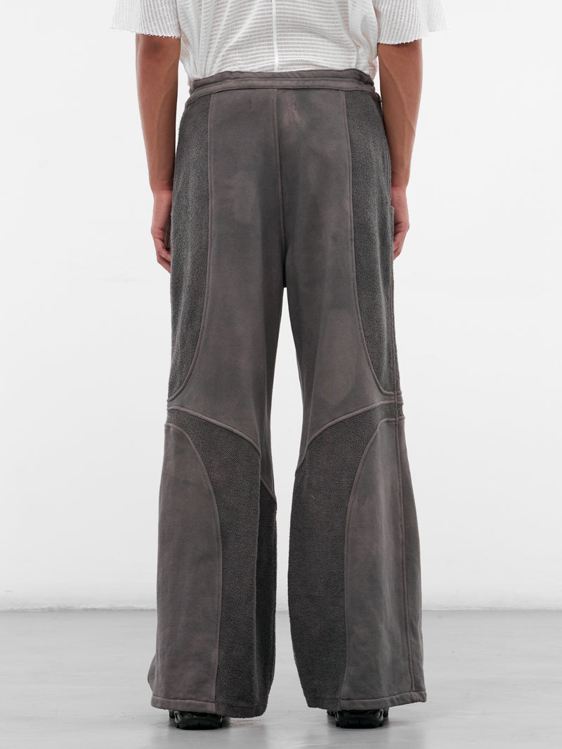 Brown Paneled Jersey Wide Trousers (TRS-PANJRS-BROWN)