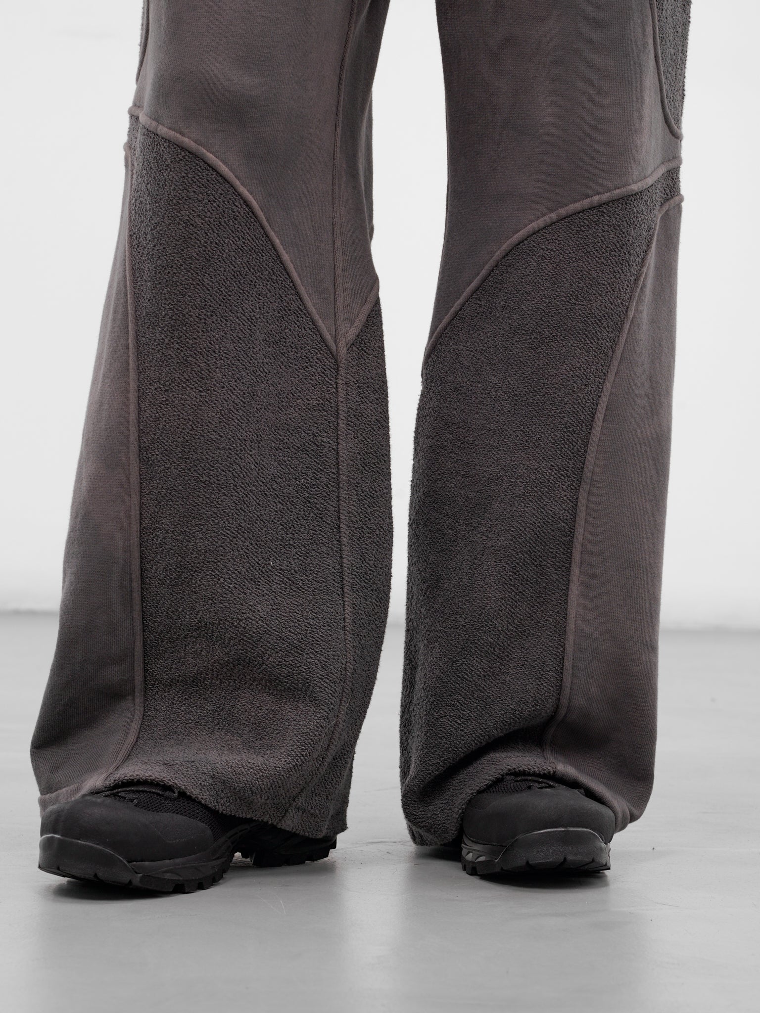 Brown Paneled Jersey Wide Trousers (TRS-PANJRS-BROWN)