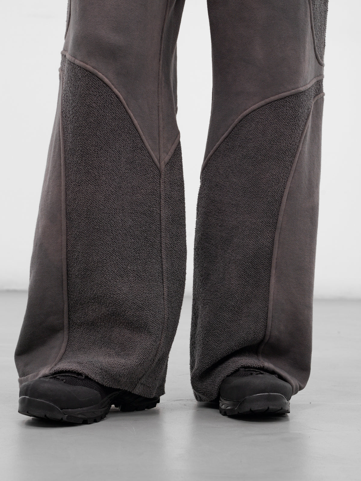 Brown Paneled Jersey Wide Trousers (TRS-PANJRS-BROWN)