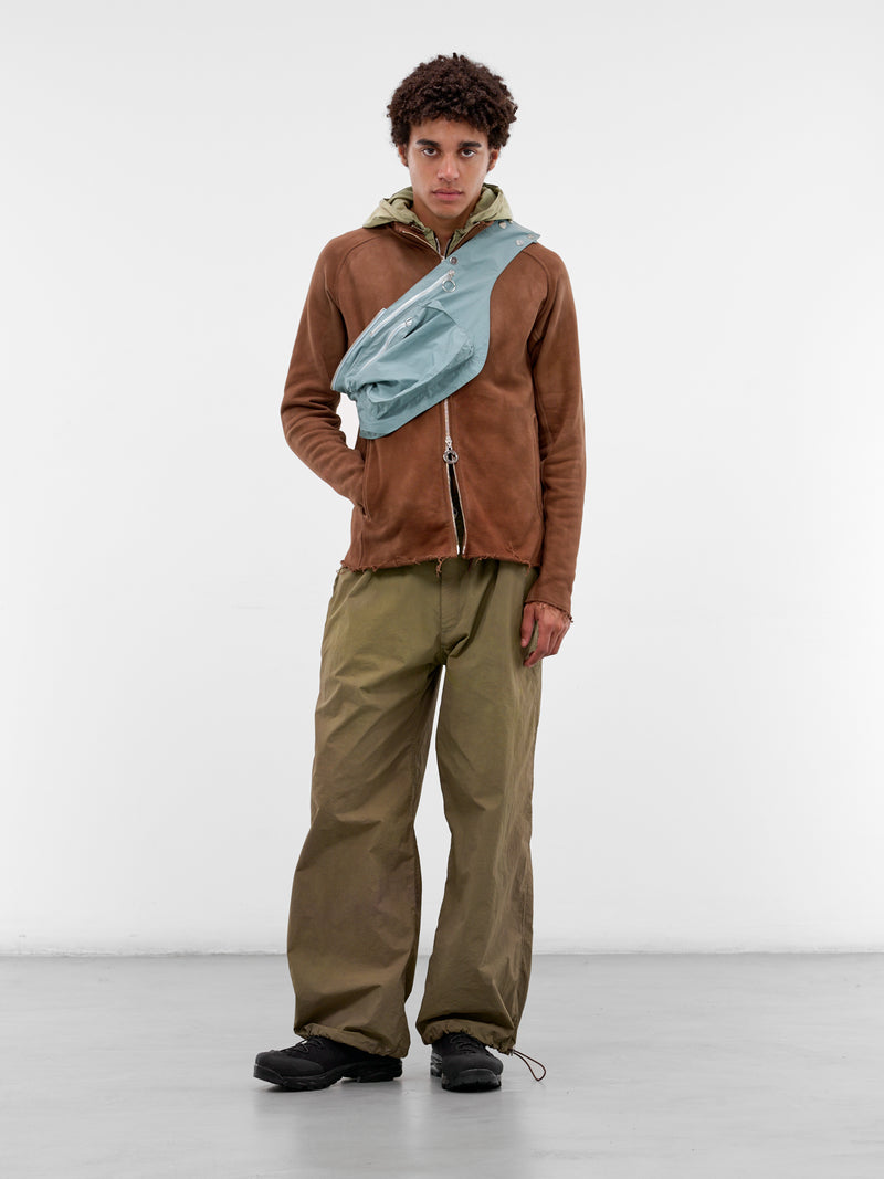 Olive Nylon Utility Wrap Trousers (TRS-UTILWRAP-OLIVE-TURQUOISE)