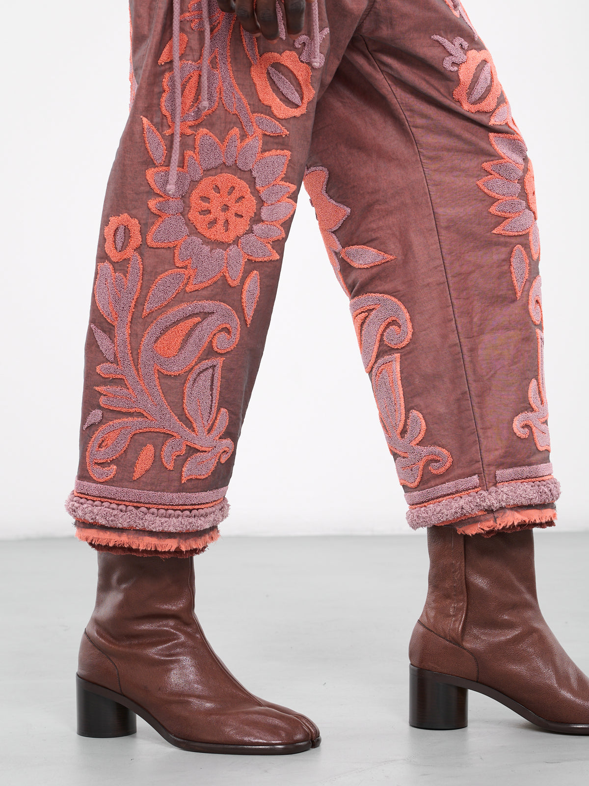 Terry Floral Trousers (TRS53-BRICK)