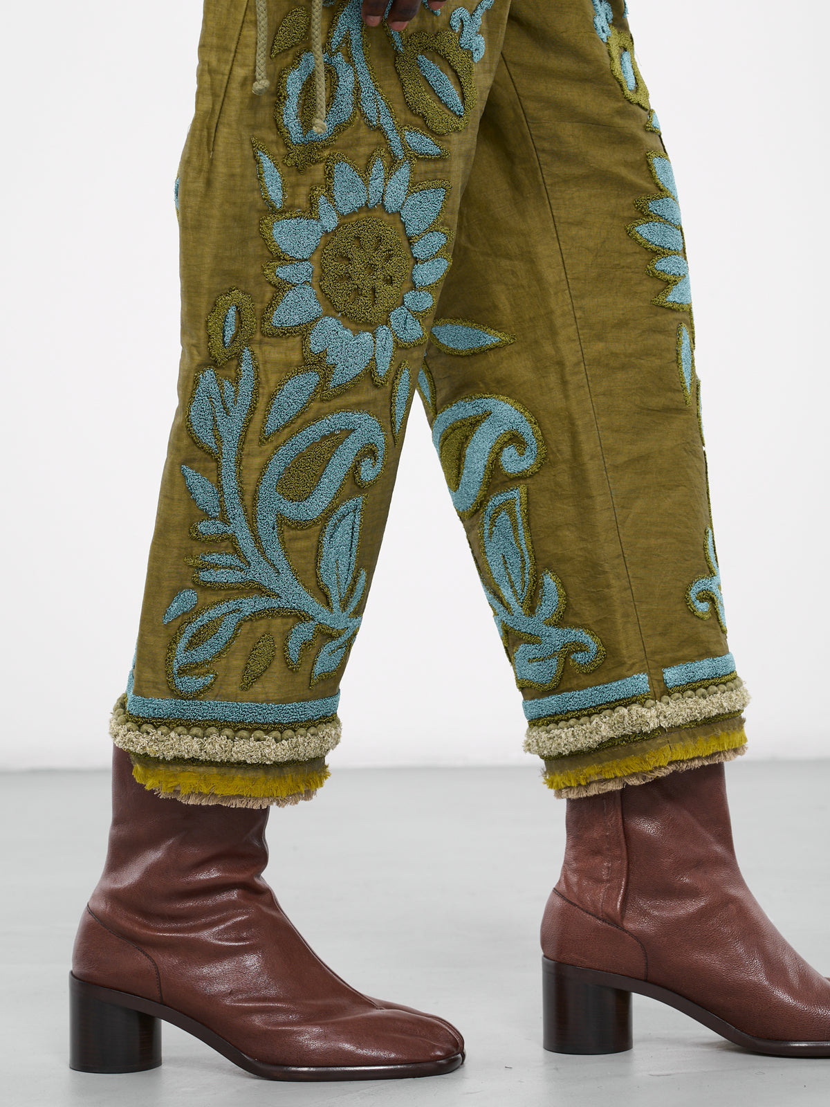 Terry Floral Trousers (TRS53-OLIVE)