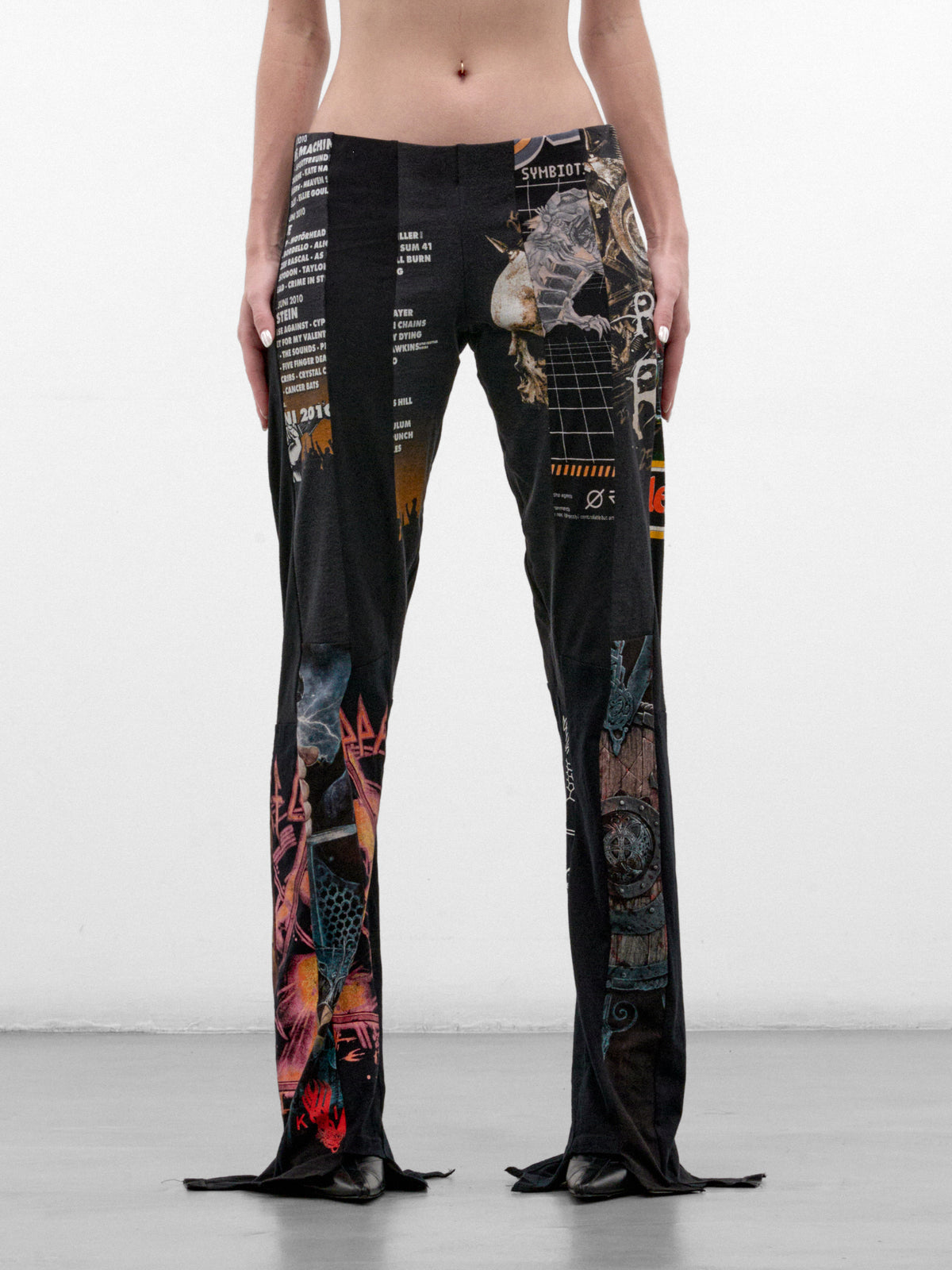 Black Graphic Flared Trousers (TS-FLARES-BLACK)