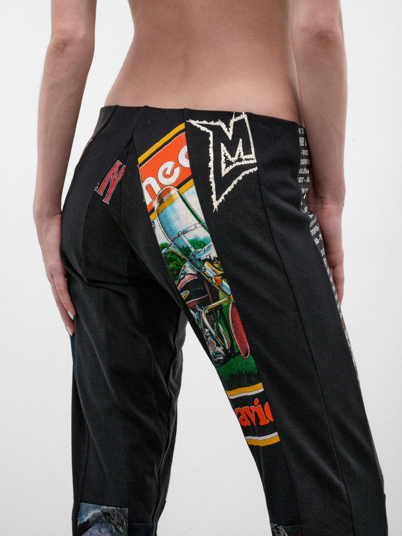 Black Graphic Flared Trousers (TS-FLARES-BLACK)