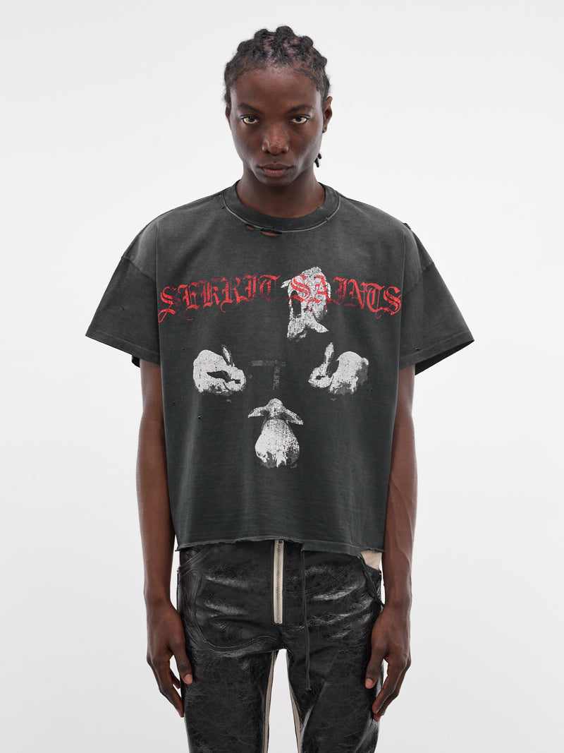 Distressed Boxy Iron Bunny T-Shirt (TS04-VINTAGE-BLACK)