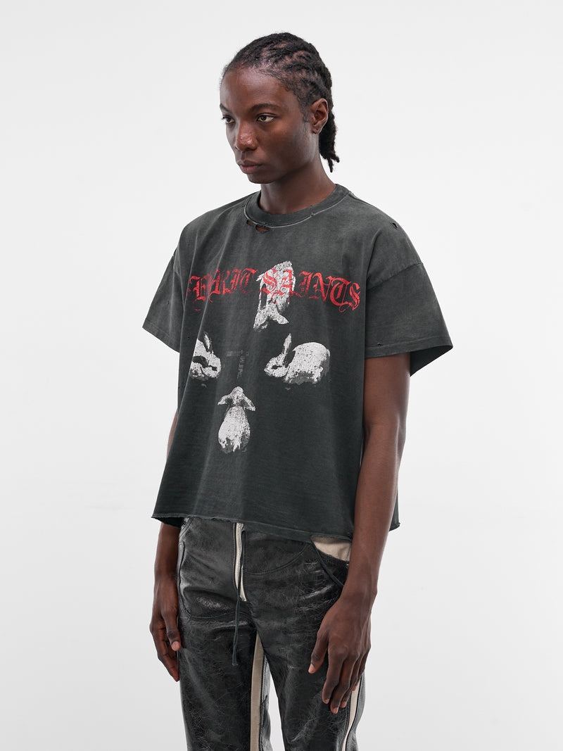 Distressed Boxy Iron Bunny T-Shirt (TS04-VINTAGE-BLACK)