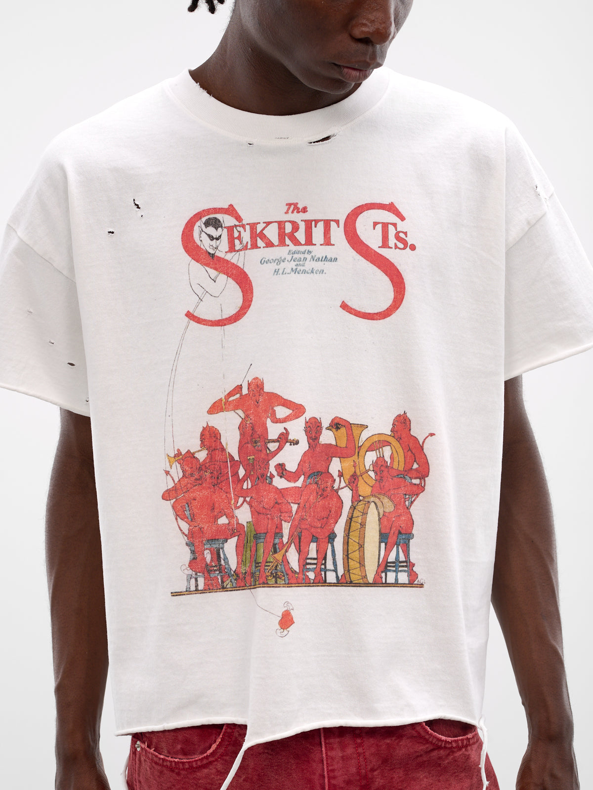 White Boxy Devil Band T-Shirt (TS06-VINTAGE-WHITE)