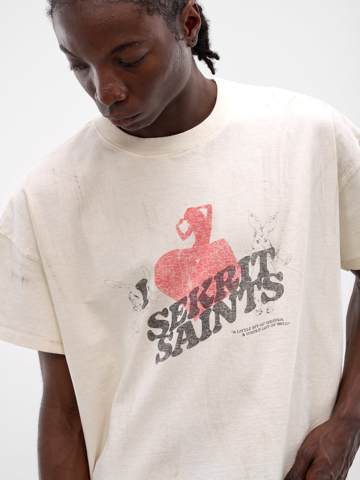 White Boxy Gentleman's Club T-Shirt (TS07-VINTAGE-WHITE)