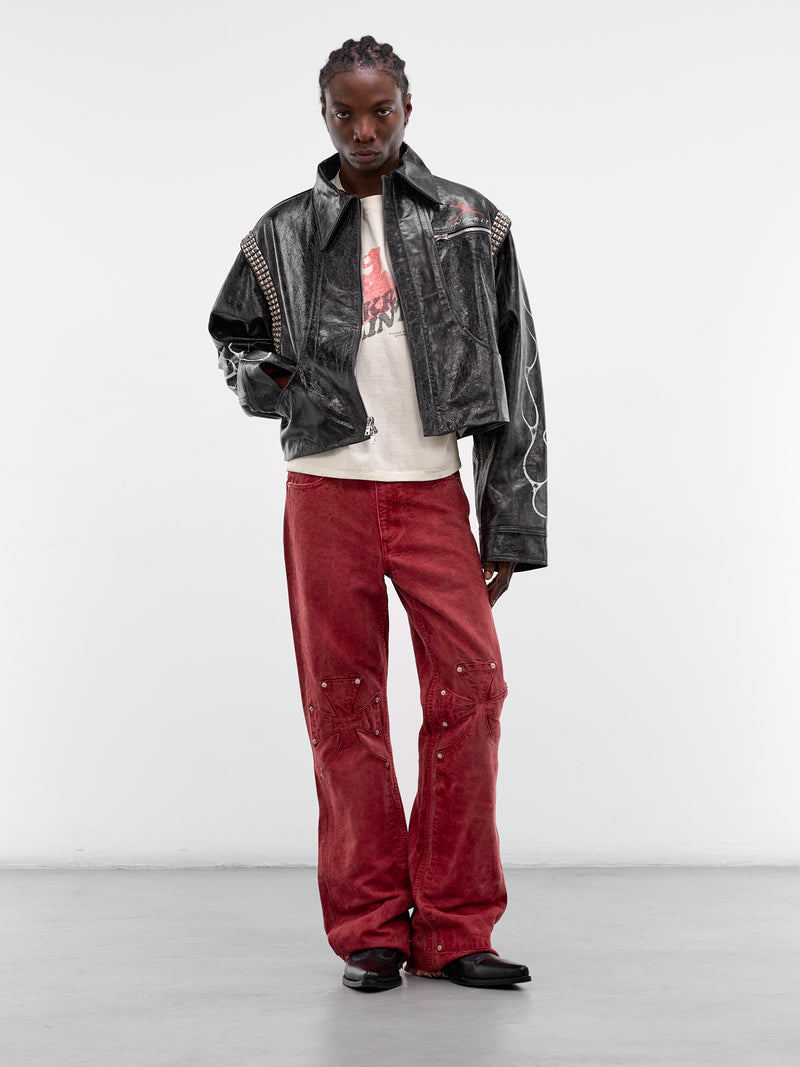 Red Distressed Chopper Carpenter Pants (PNT01-RED)