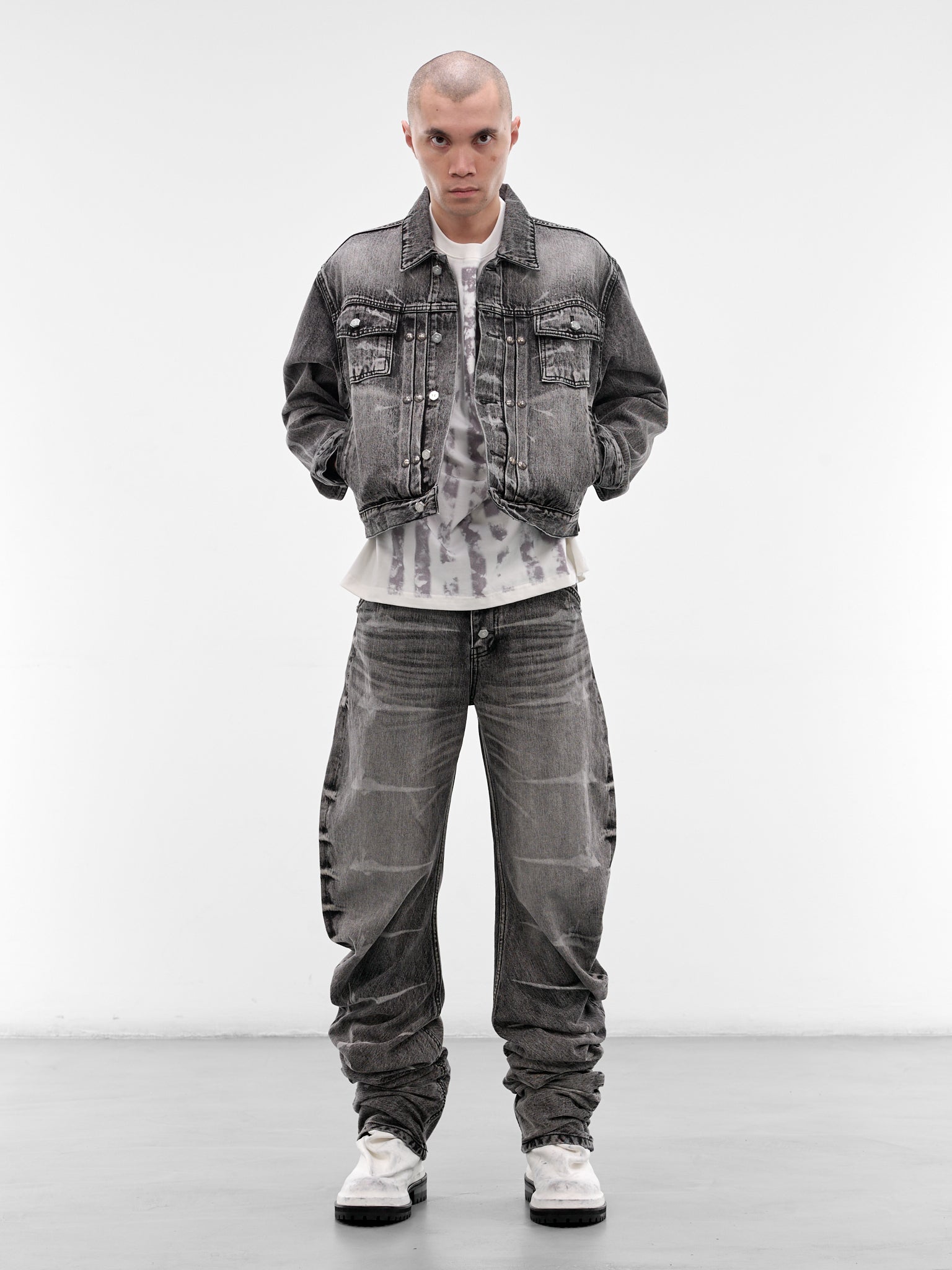 Black Laser Washed Parkour Jeans (PT0102-BLACK-SS26)