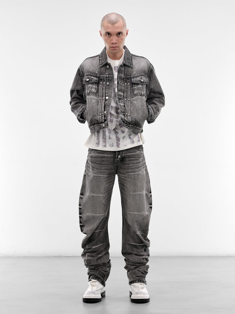 Black Laser Washed Parkour Jeans (PT0102-BLACK-SS26)