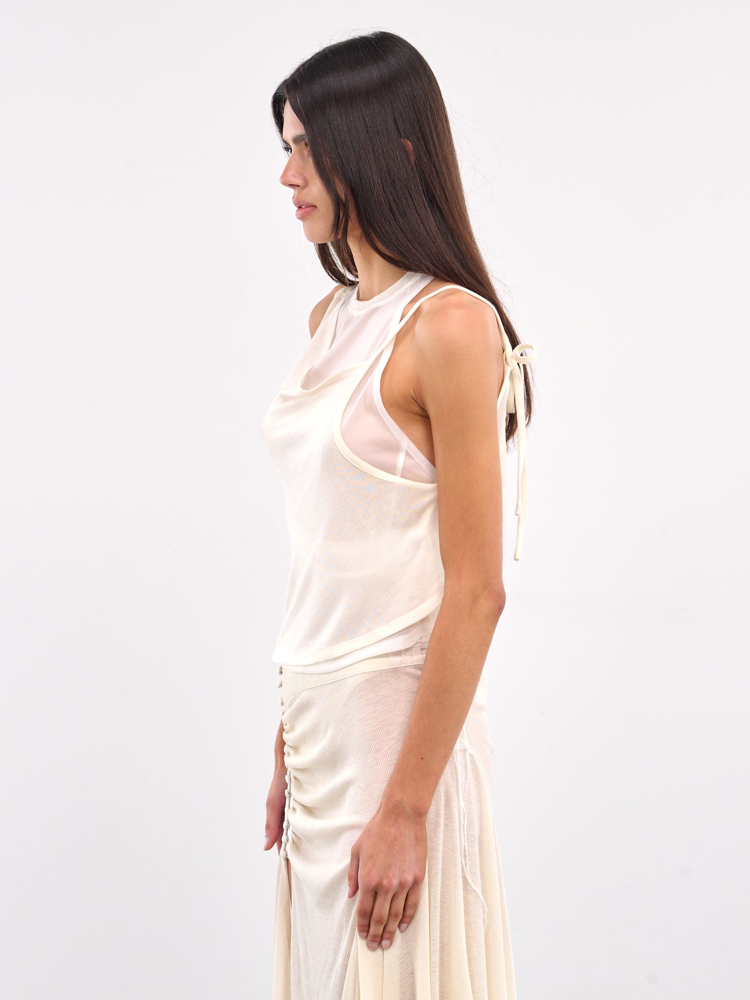 Layered Halter Top (TS13W-WHITE)