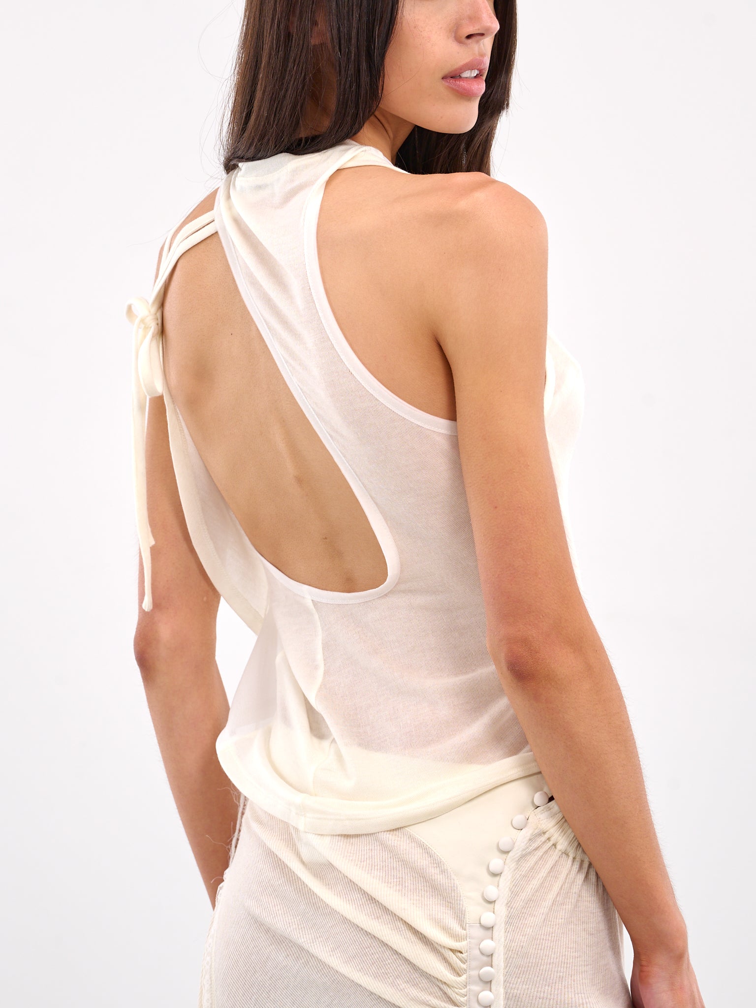 Layered Halter Top (TS13W-WHITE)