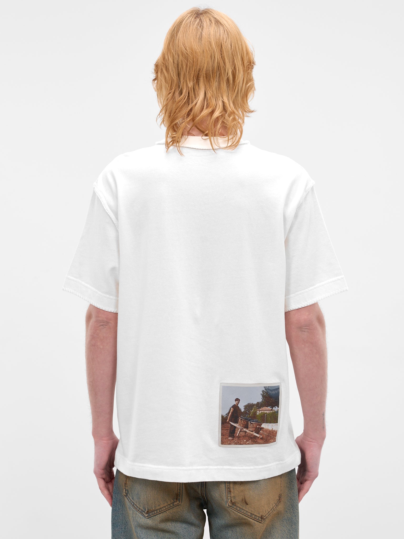 White Cotton Vintage Photo Tee (TSM00595AJ00256-OLD-LABELS-PHO)