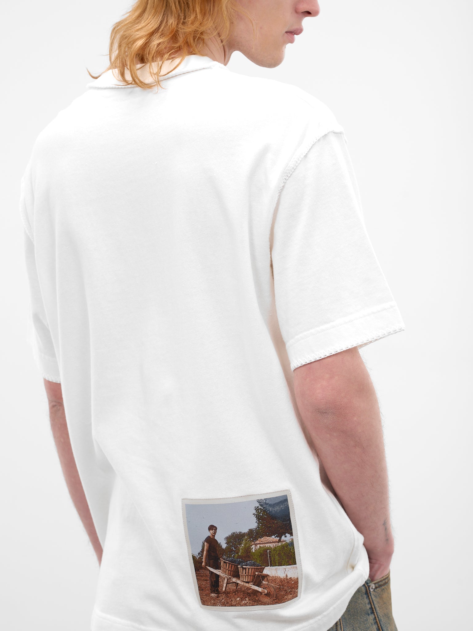 White Cotton Vintage Photo Tee (TSM00595AJ00256-OLD-LABELS-PHO)