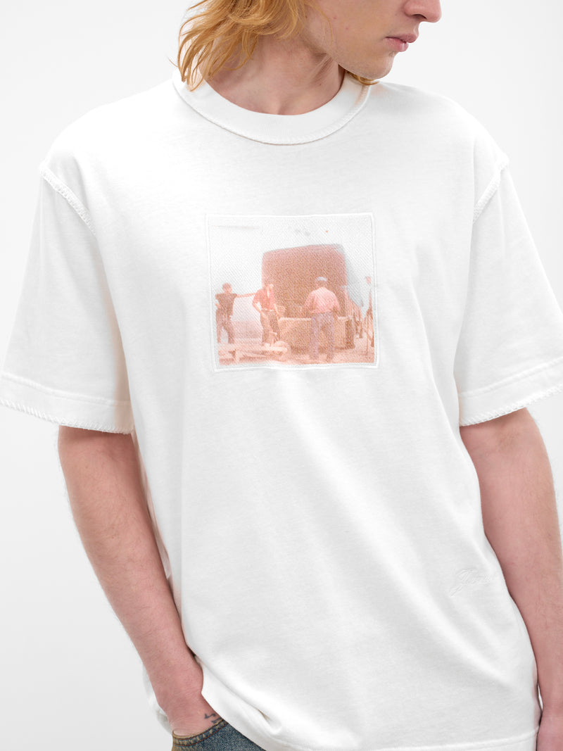 White Cotton Vintage Photo Tee (TSM00595AJ00256-OLD-LABELS-PHO)