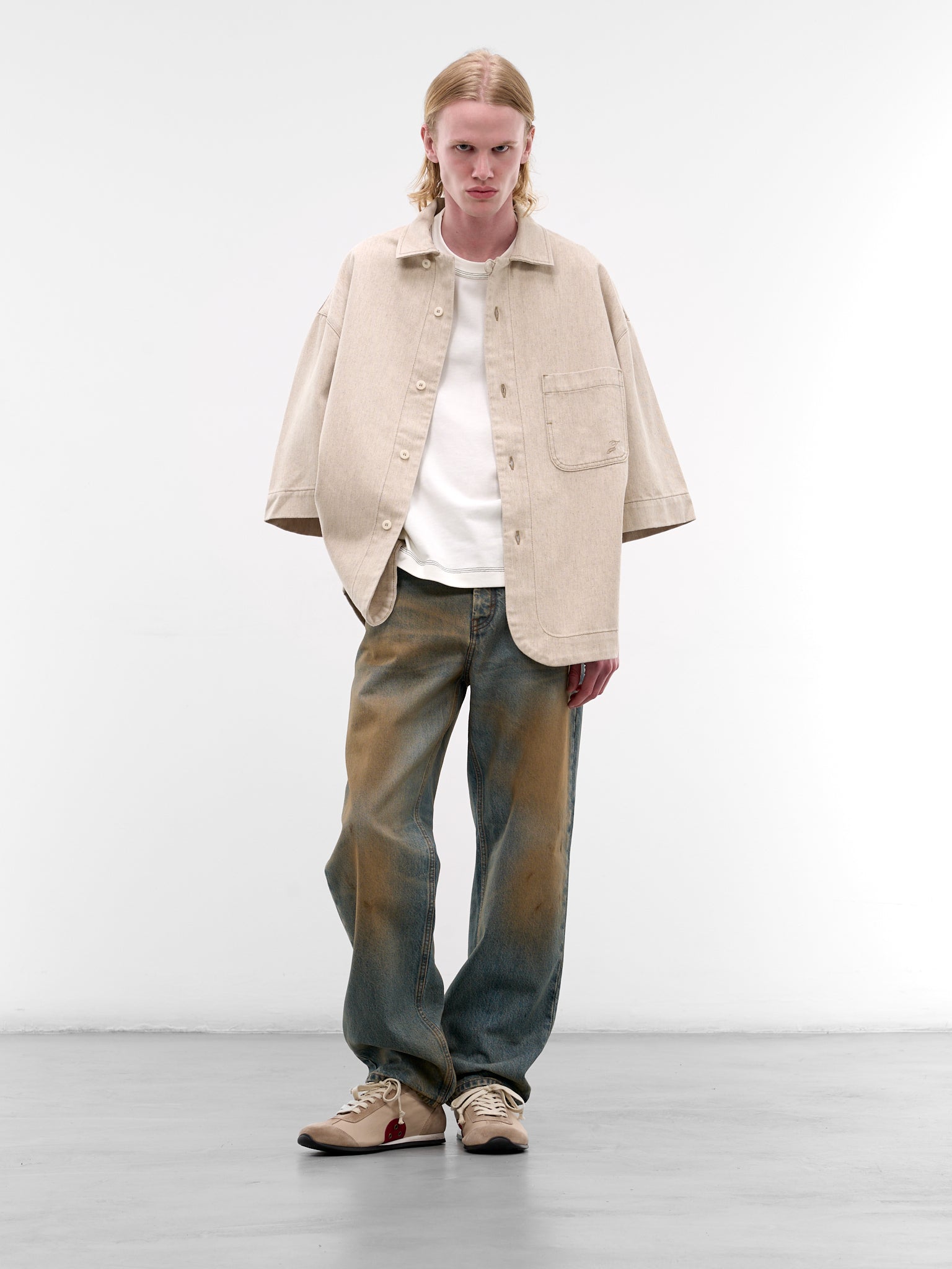 Beige Paysan De-Nîmes Denim Shirt (SHM00585AD00044-LIGHT-BEIGE)
