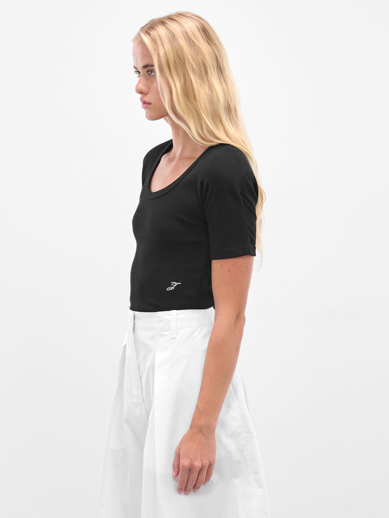 Black 'Le T-Shirt Ovalo' Tee (TSW00553AJ00233-BLACK)