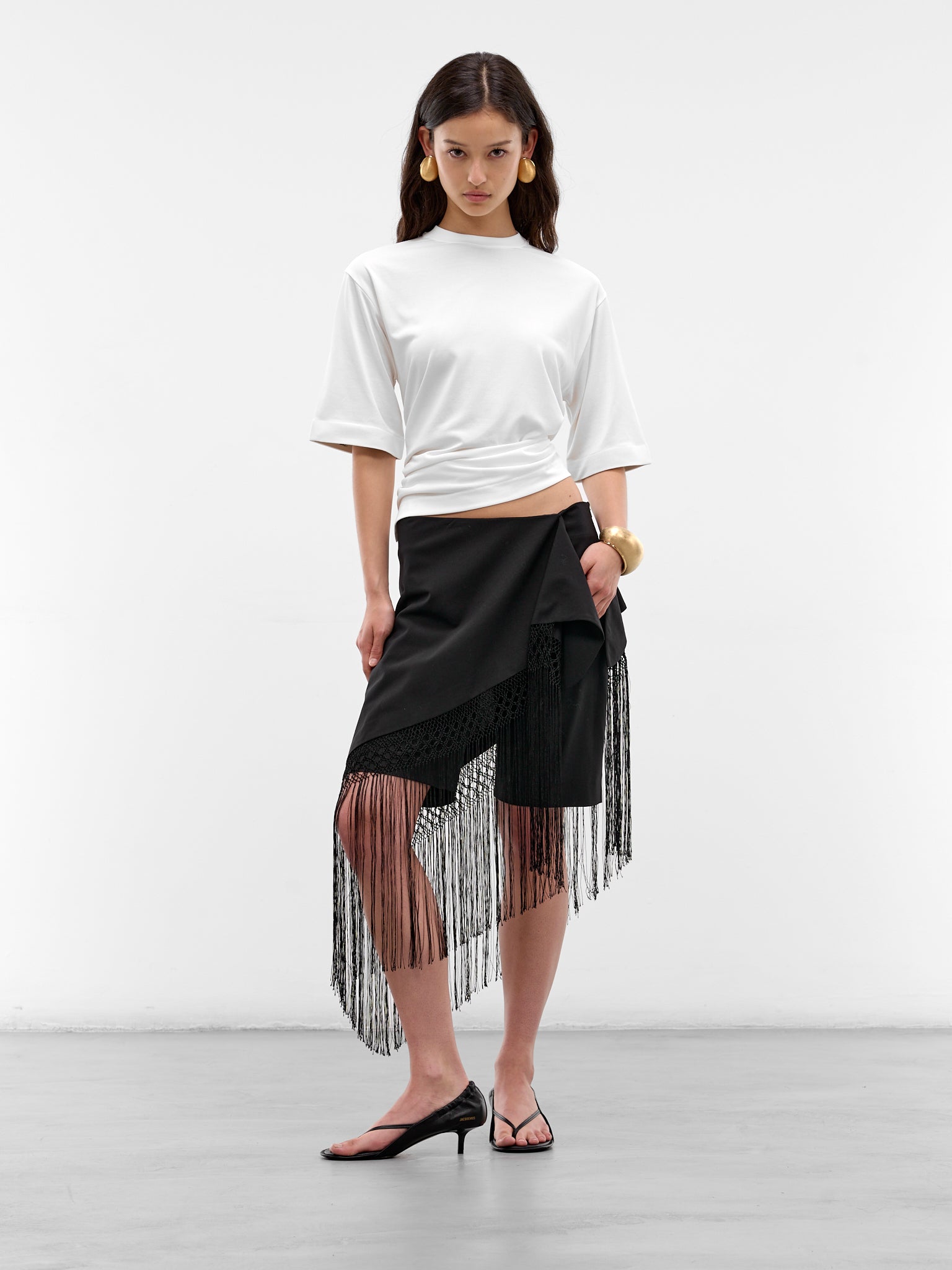 White Ventadou Paper Jersey Tee (TSW00588AJ00254-WHITE)