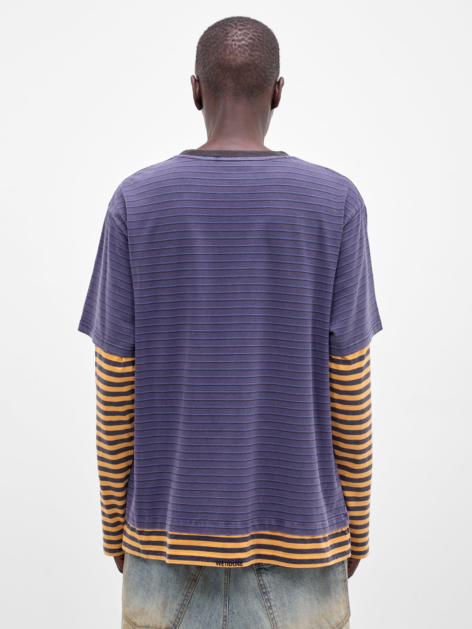 Layered Long Sleeve Striped Tee (TT0-26-744-U-BL-BLUE)