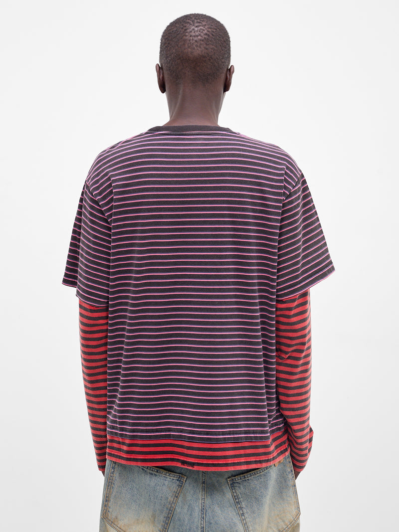 Layered Long Sleeve Striped Tee (TT0-26-744-U-PK-PINK)
