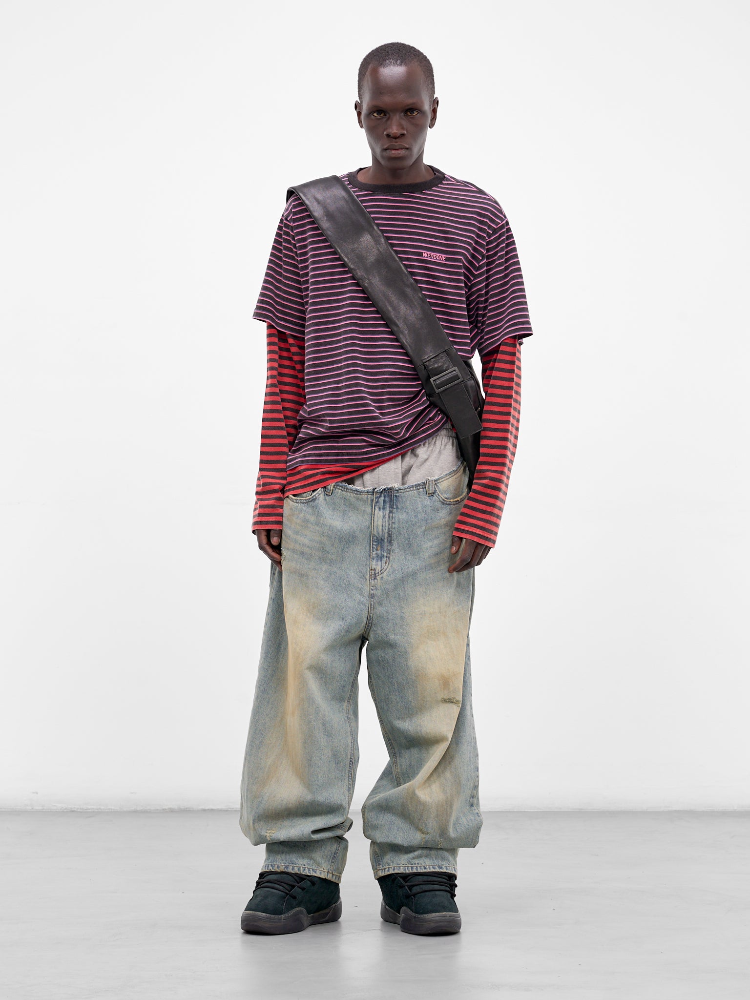 Layered Long Sleeve Striped Tee (TT0-26-744-U-PK-PINK)