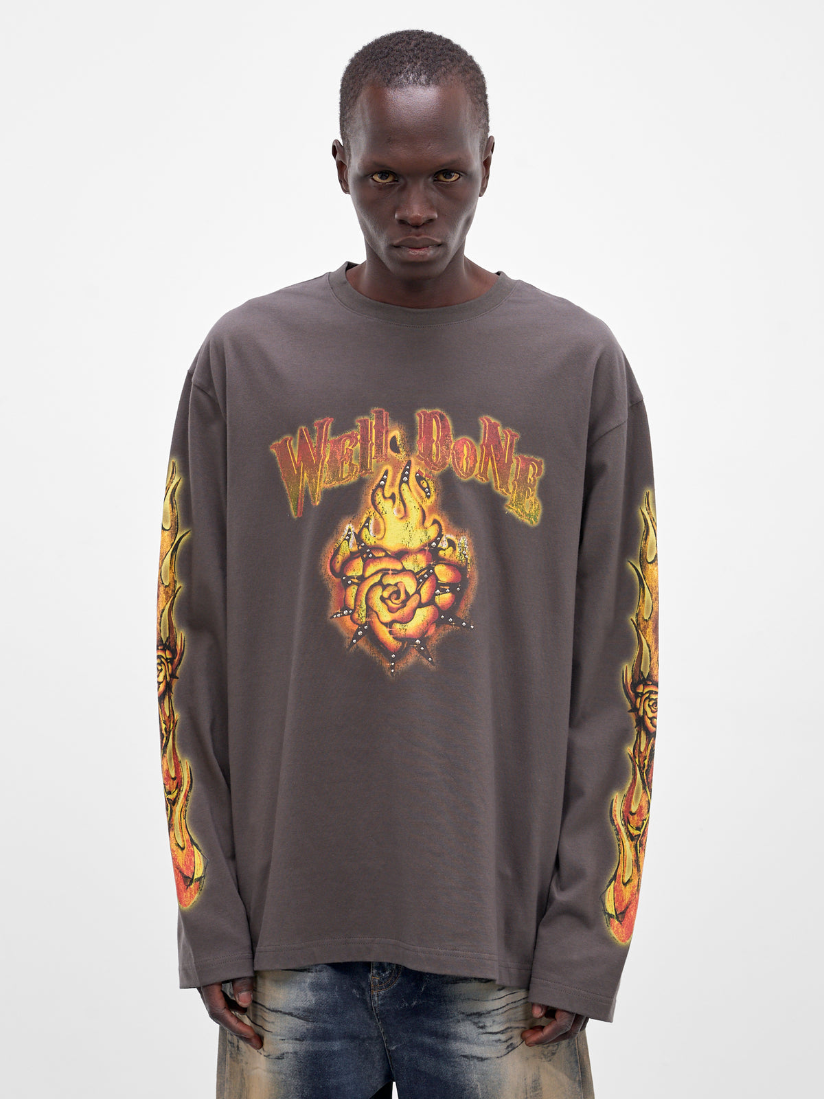 Charcoal Fire Graphic Long Sleeve (TT0-26-785-U-CH-CHARCOAL)