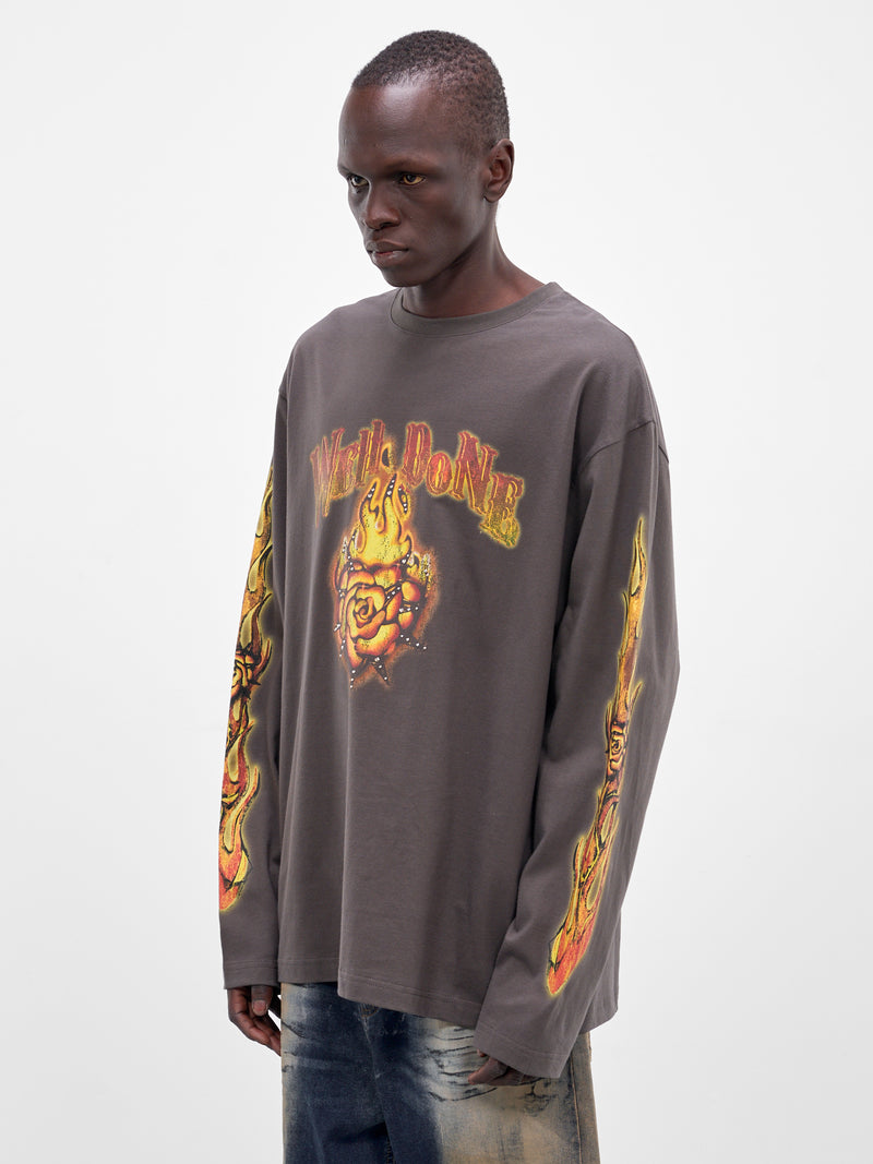 Charcoal Fire Graphic Long Sleeve (TT0-26-785-U-CH-CHARCOAL)
